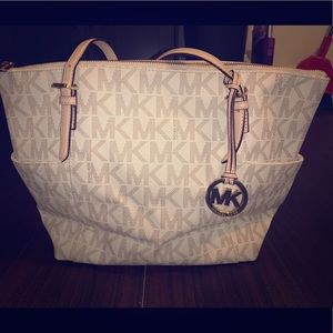 Michael Kors Vanilla Mono Jetset Tote